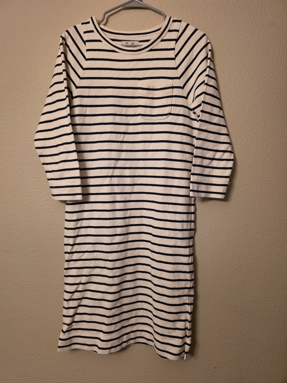 Madewell Cream and Black Striped Knit Tee
